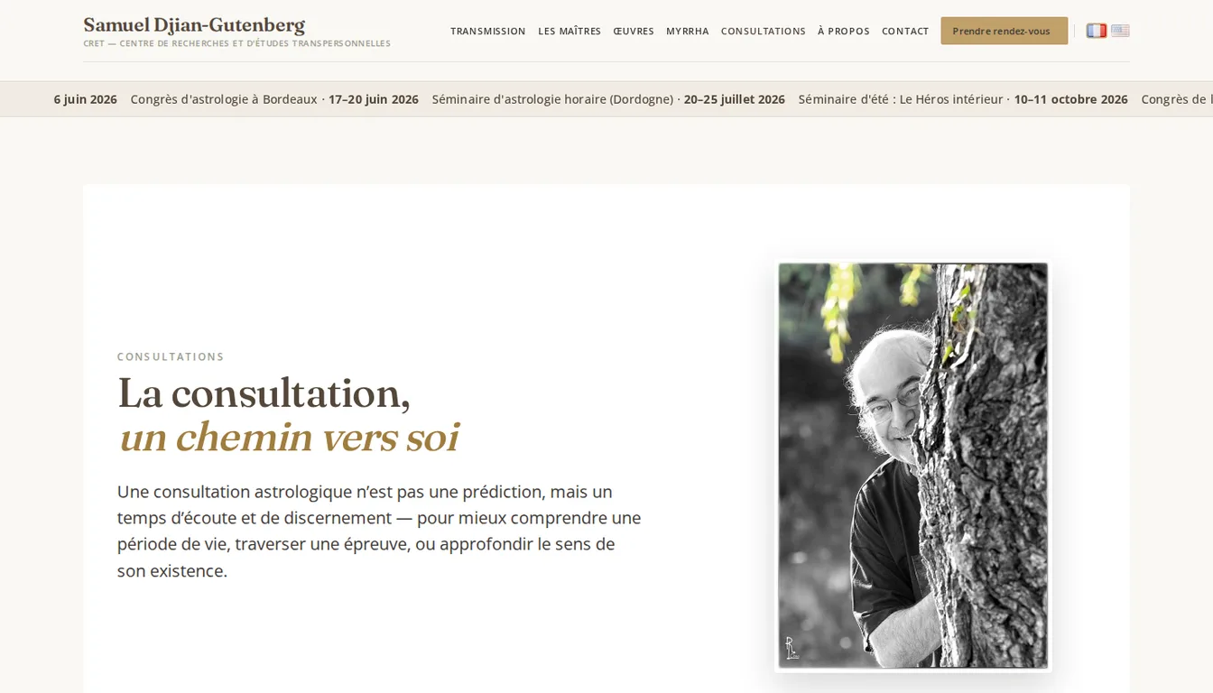 La page consultations avec modalités et tarifs publiés